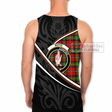 Boyd Tartan Family Crest Men Tank Top Celtic Scottish Thistle Floral - Tartan Vibes Clothing