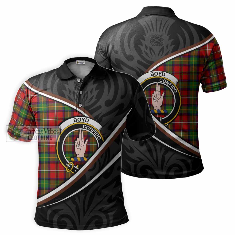 Boyd Tartan Family Crest Polo Shirt Celtic Scottish Thistle Floral - Tartan Vibes Clothing