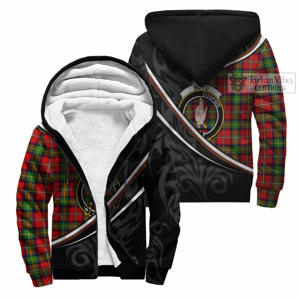Boyd Tartan Family Crest Sherpa Hoodie Celtic Scottish Thistle Floral - Tartan Vibes Clothing