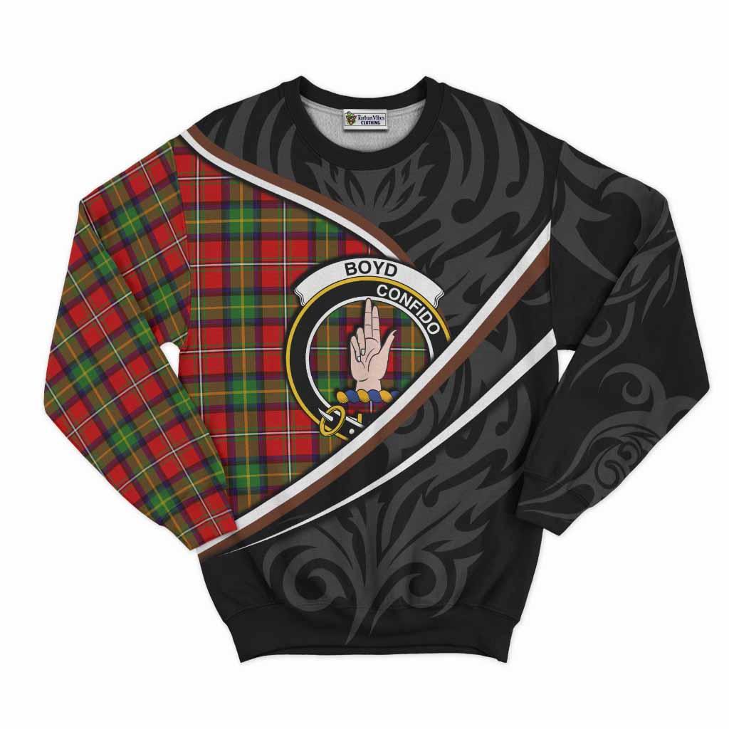 Boyd Tartan Family Crest Sweatshirt Celtic Scottish Thistle Floral - Tartan Vibes Clothing