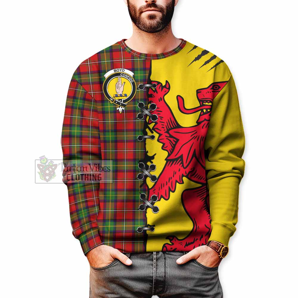 Boyd Tartan Family Crest Sweatshirt Lion Rampant Honor - Tartan Vibes Clothing