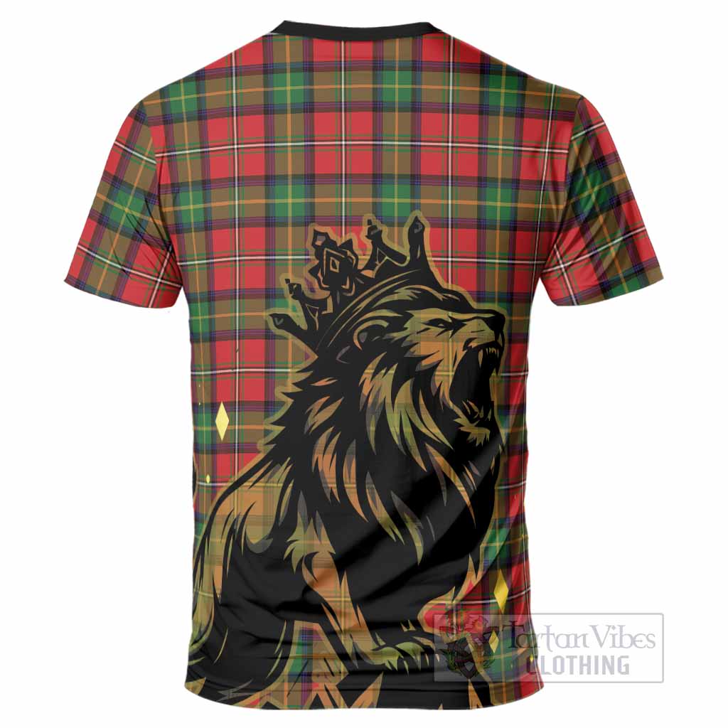 Boyd Tartan Family Crest T-Shirt Crowned Lion Roaring
