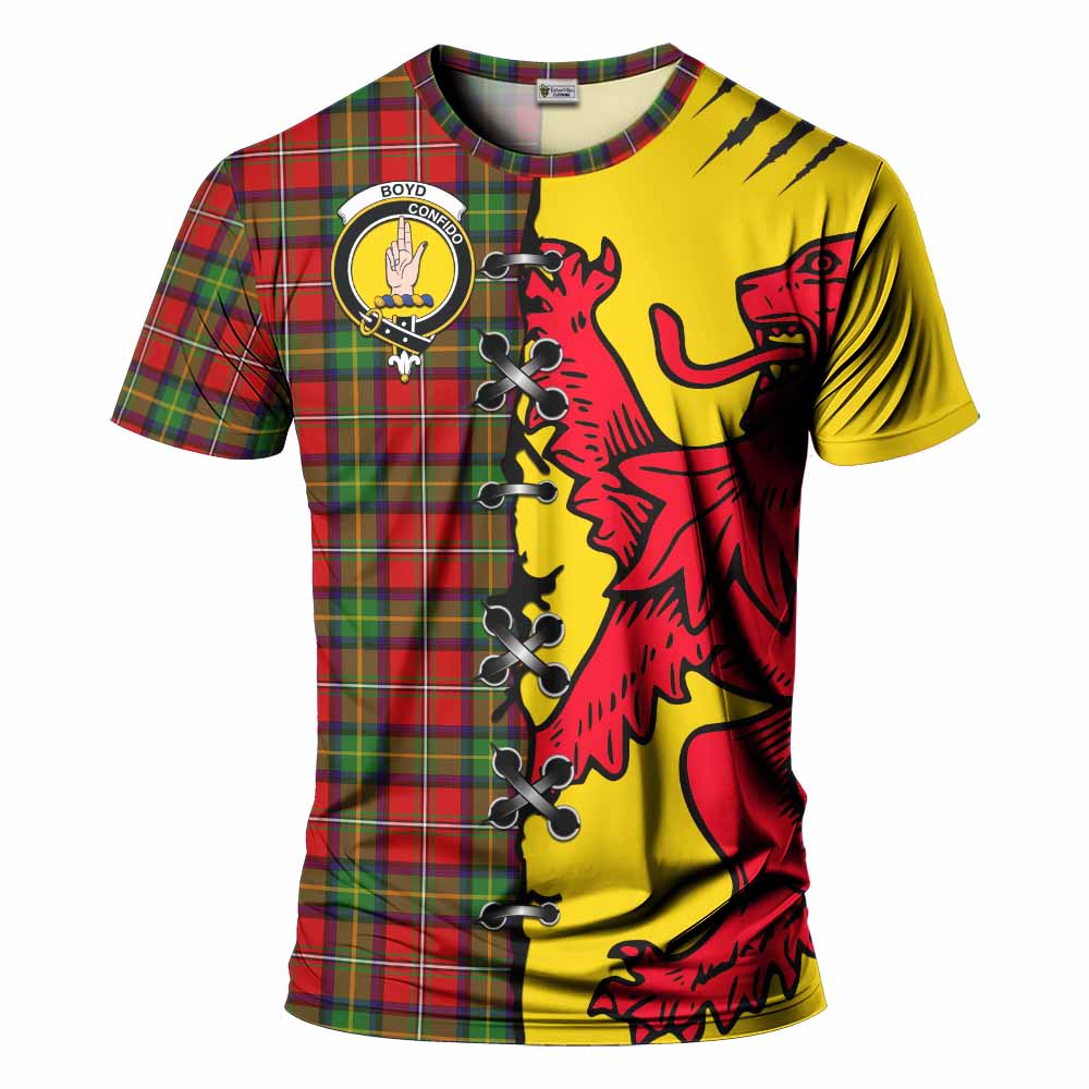Boyd Tartan Family Crest T-shirt Lion Rampant Honor - Tartan Vibes Clothing