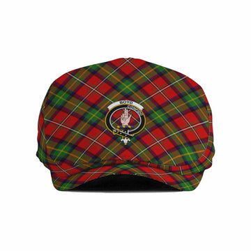 Boyd Tartan Flat Cap, Jeff Cap Cross Style with Family Crest - Tartan Vibes Clothing