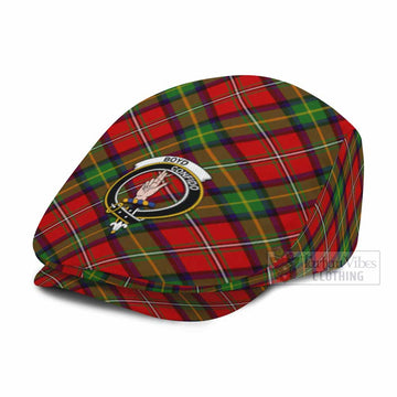 Boyd Tartan Flat Cap, Jeff Cap Cross Style with Family Crest - Tartan Vibes Clothing