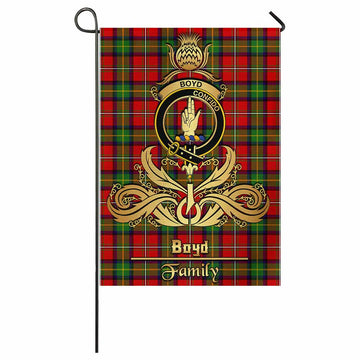 Boyd Tartan Garden Flag with Highland Thistle Cherish Family Crest Style