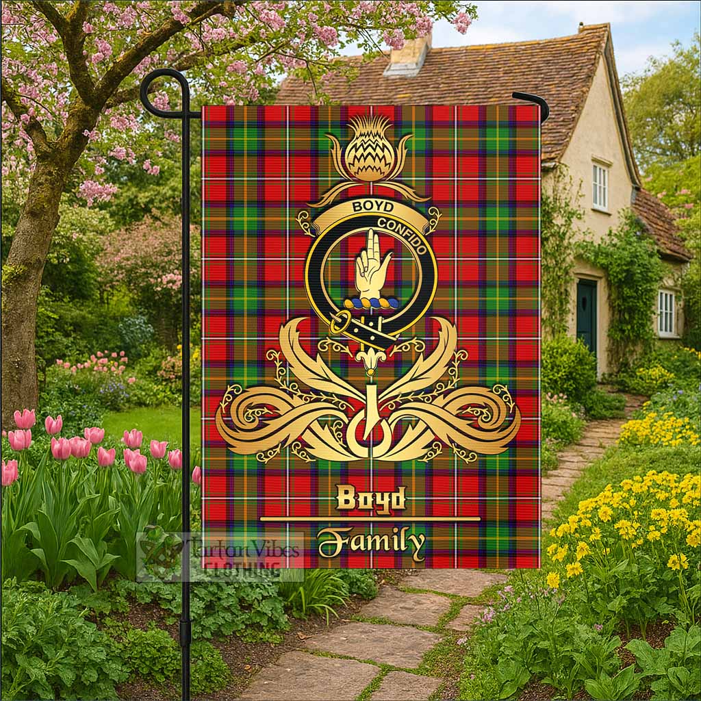 Boyd Tartan Garden Flag with Highland Thistle Cherish Family Crest Style - Tartan Vibes Clothing