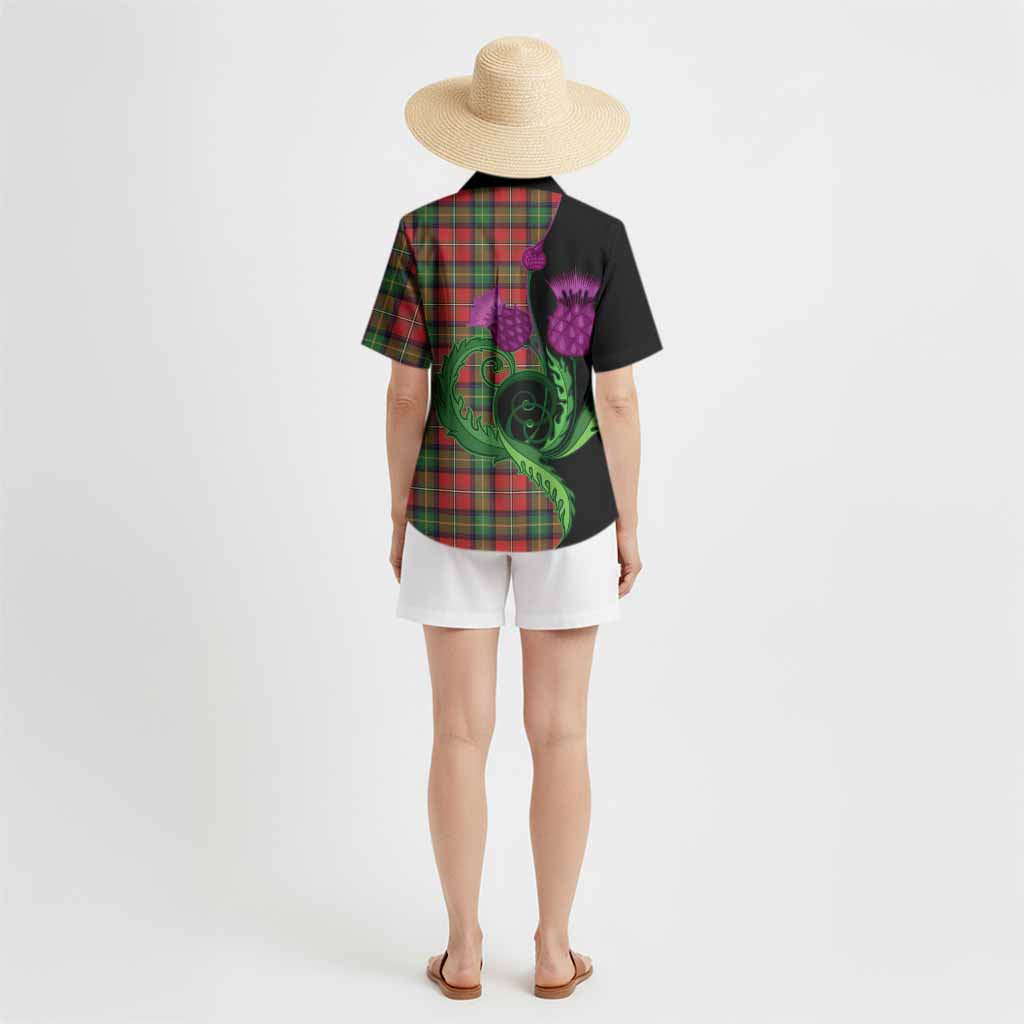 Boyd Tartan Hawaiian Shirt Traditional Scottish Thistle