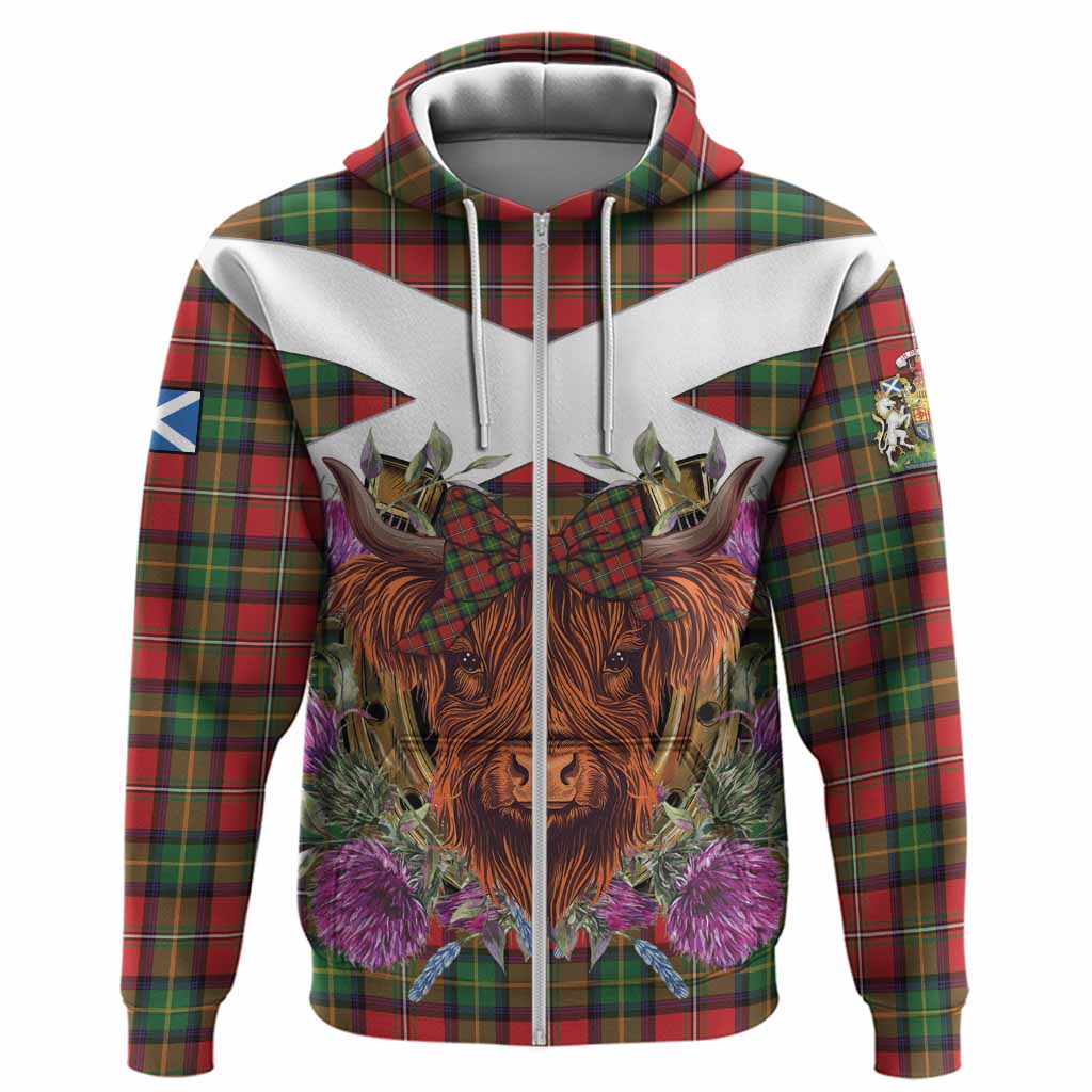 Boyd Tartan Hoodie Scottish Thistle Heilan Coo