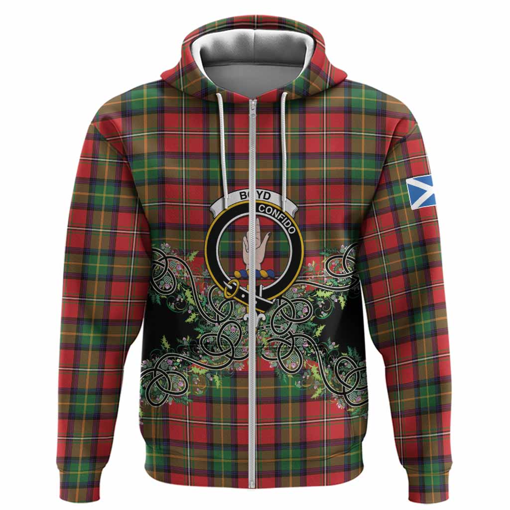 Boyd Tartan Hoodie Thistle Scottish Spirit