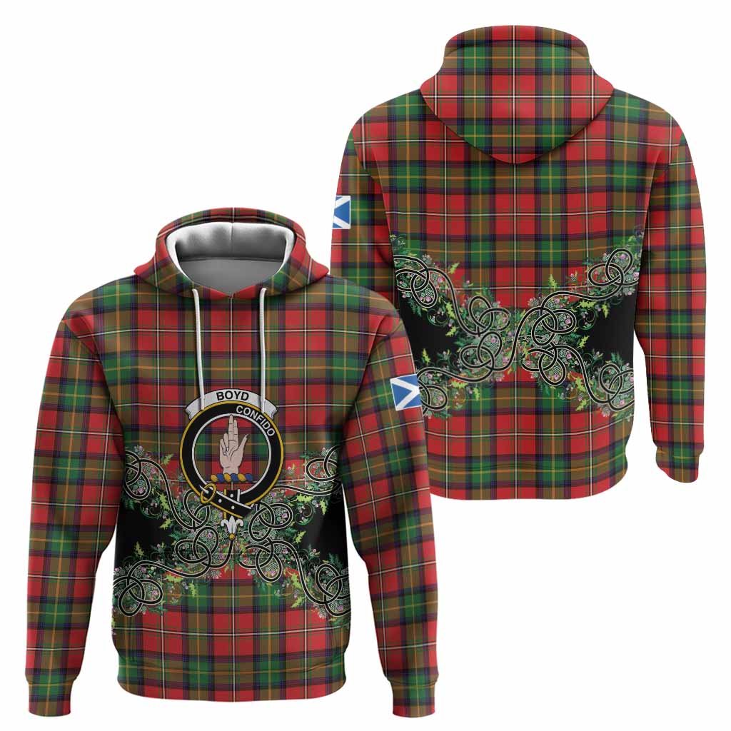 Boyd Tartan Hoodie Thistle Scottish Spirit