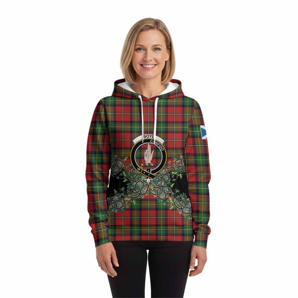 Boyd Tartan Hoodie Thistle Scottish Spirit