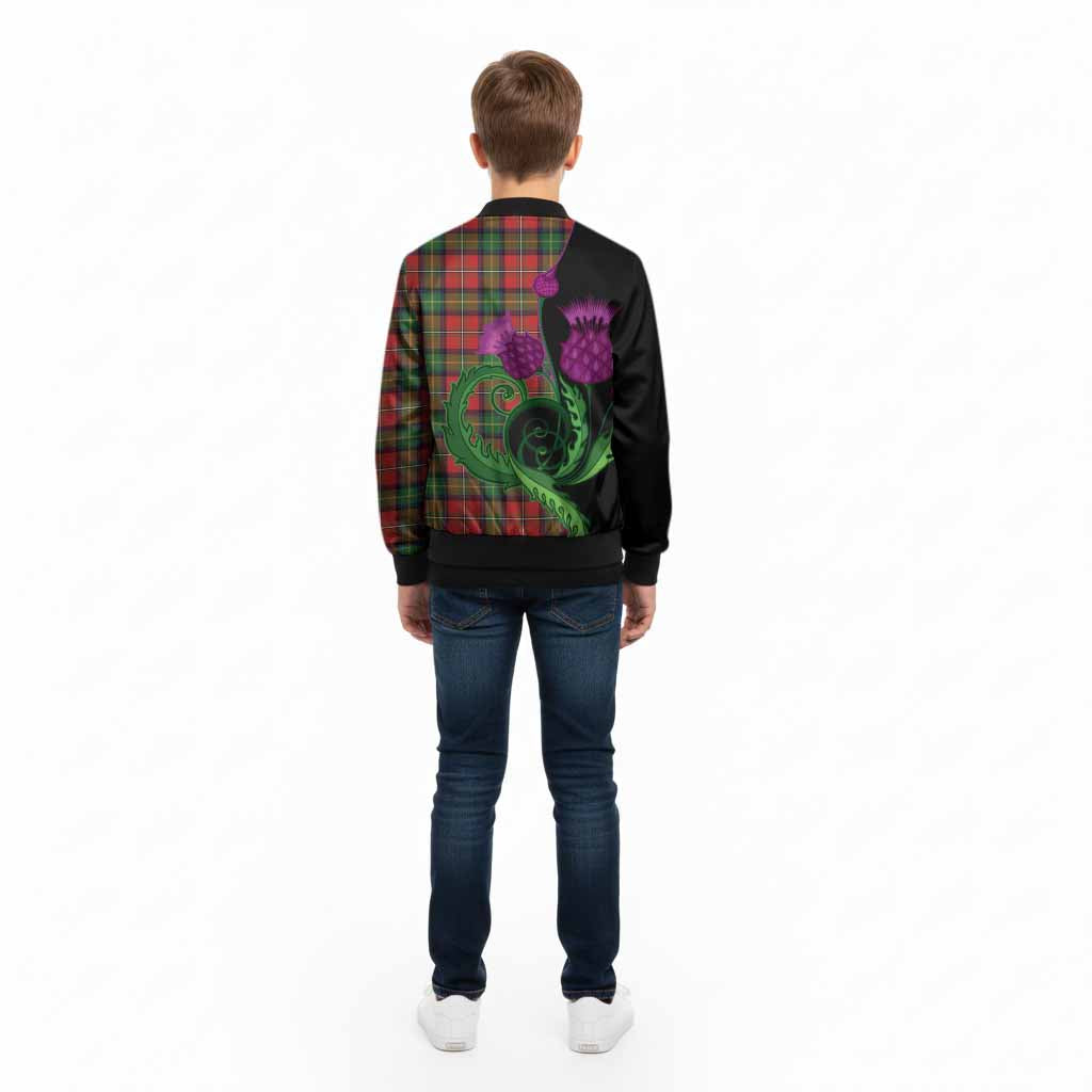 Boyd Tartan Kid Bomber Jacket Traditional Scottish Thistle