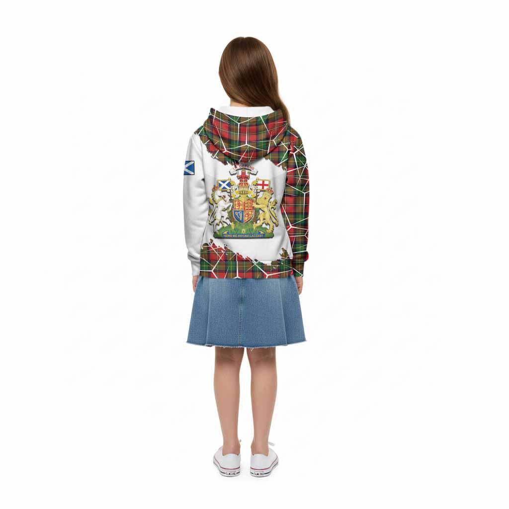 Boyd Tartan Kid Hoodie with Family Crest and Lion Rampant Grunge Style