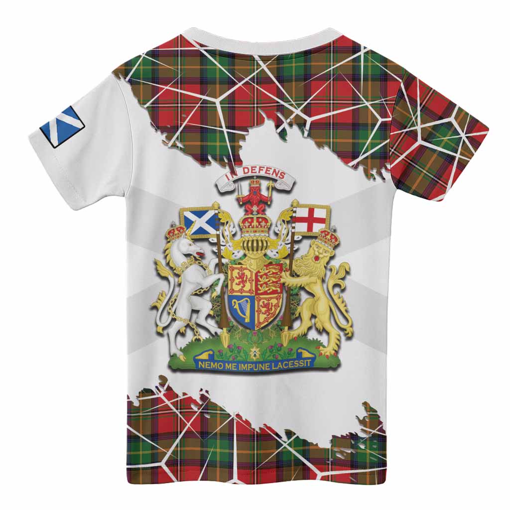Boyd Tartan Kid T-shirt with Family Crest and Lion Rampant Grunge Style