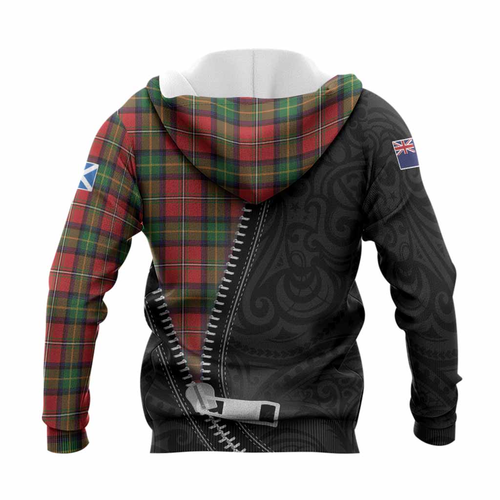 Boyd Tartan Knitted Hoodie New Zealand Pattern Unique Zipper Stylized