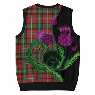 Boyd Tartan Knitted V-Neck Vest Traditional Scottish Thistle