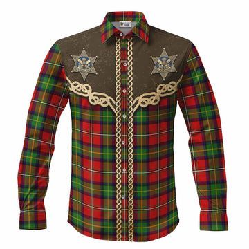 Boyd Tartan Long Sleeve Button Shirts Bigfoot Riding The Kelpie Monster