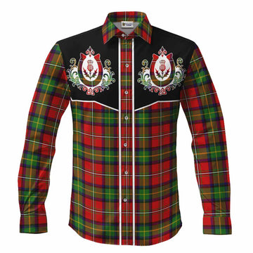 Boyd Tartan Long Sleeve Button Shirts Horseshoe Ornament Men's Shirt S - Tartan Vibes Clothing