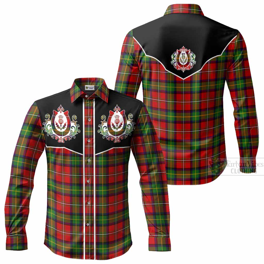 Boyd Tartan Long Sleeve Button Shirts Horseshoe Ornament Men's Shirt - Tartan Vibes Clothing