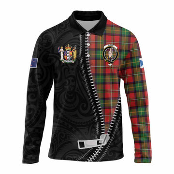 Boyd Tartan Long Sleeve Polo Shirt New Zealand Pattern Unique Zipper Stylized