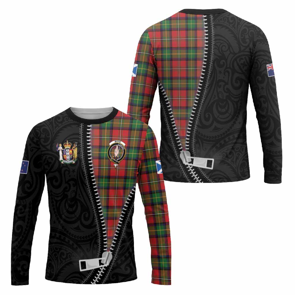 Boyd Tartan Long Sleeve T-Shirt New Zealand Pattern Unique Zipper Stylized