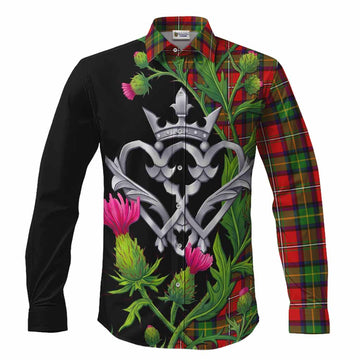 Boyd Tartan Luckenbooth Long Sleeve Button Shirts Silver Heart Crown Thistle Floral Men's Shirt S - Tartan Vibes Clothing