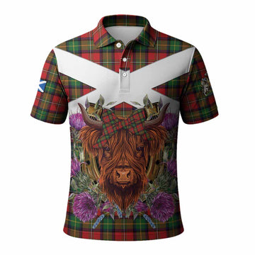 Boyd Tartan Polo Shirt Scottish Thistle Heilan Coo