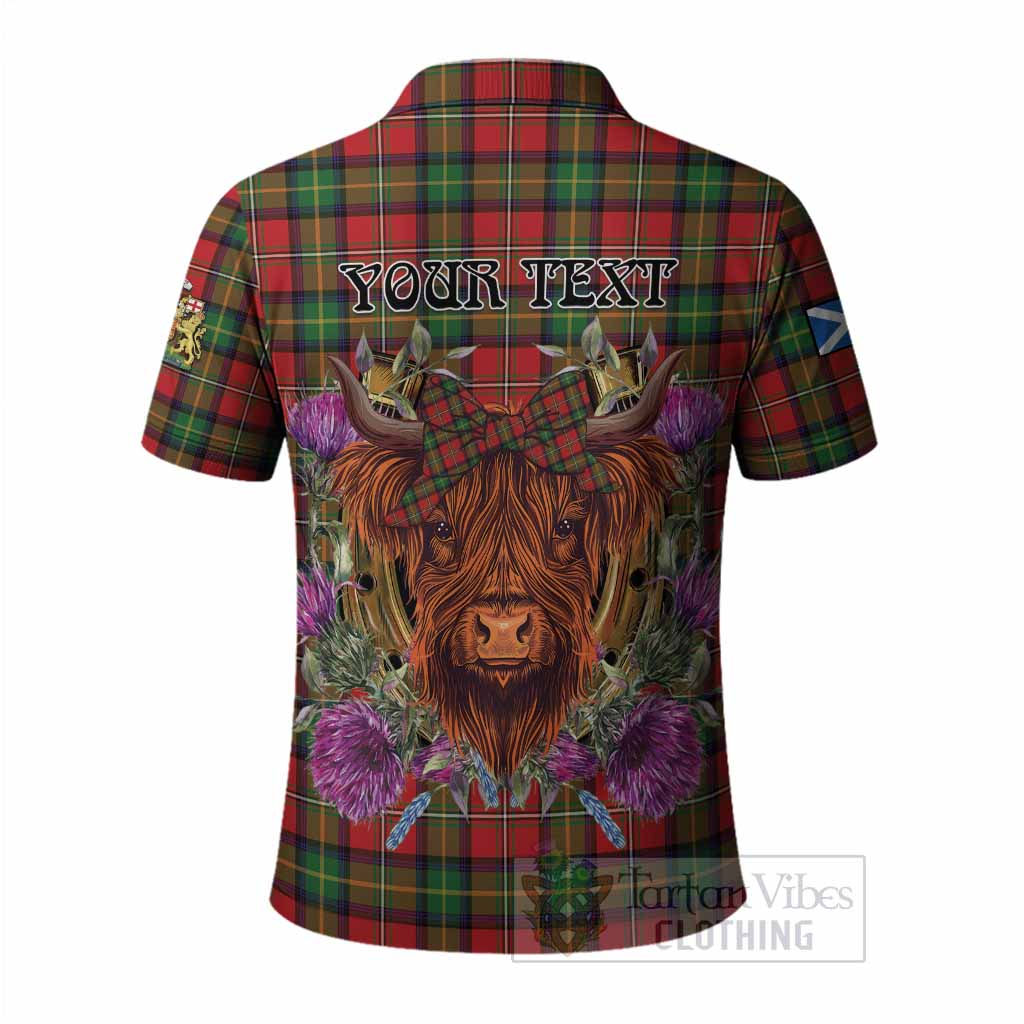 Boyd Tartan Polo Shirt Scottish Thistle Heilan Coo