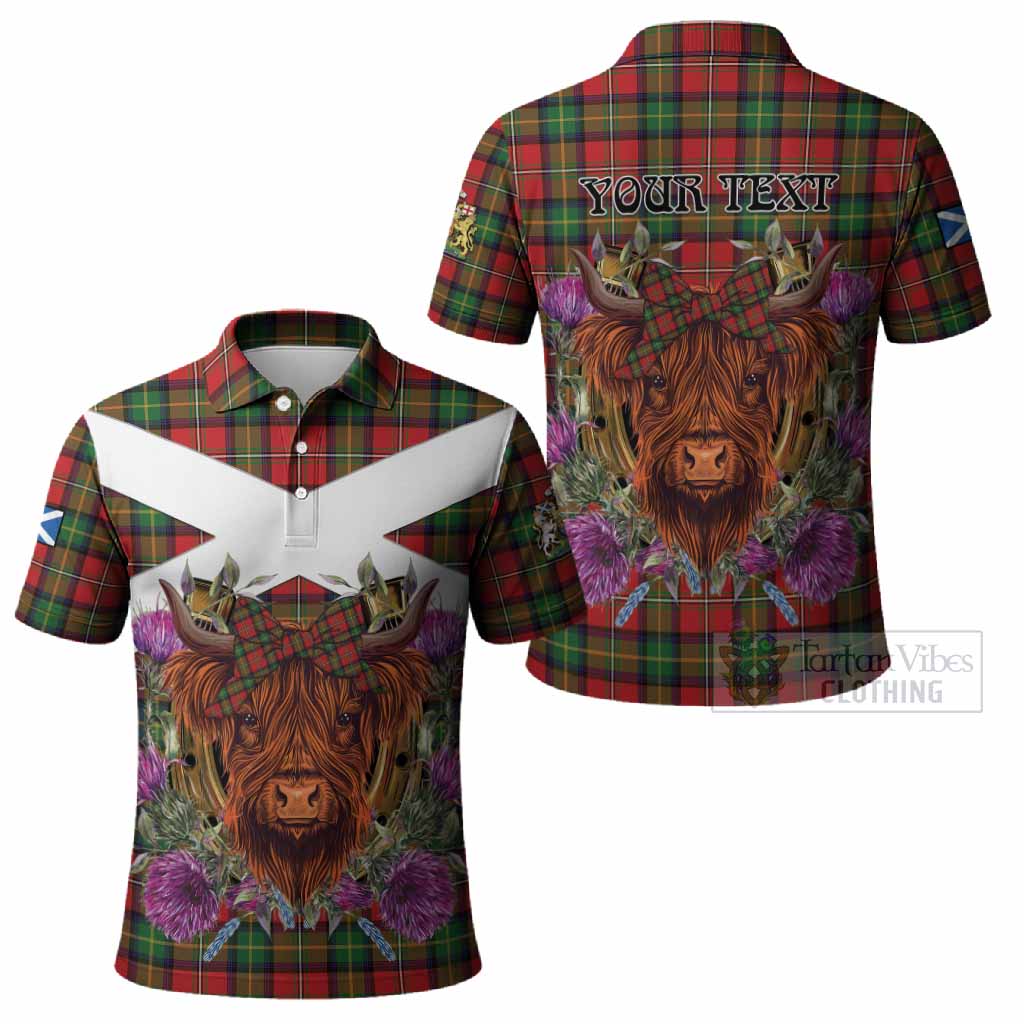 Boyd Tartan Polo Shirt Scottish Thistle Heilan Coo