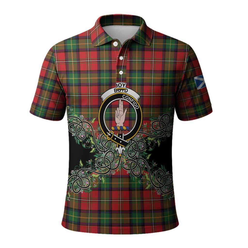 Boyd Tartan Polo Shirt Thistle Scottish Spirit