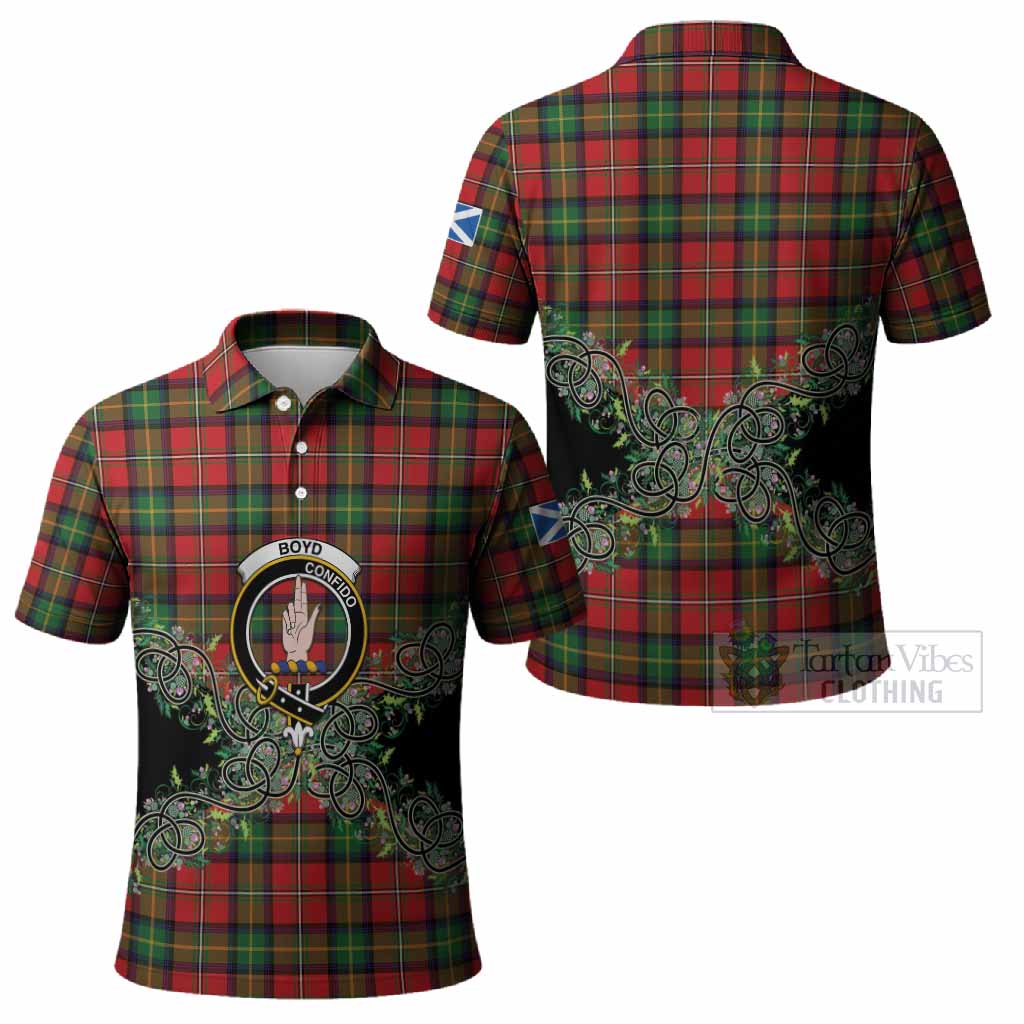 Boyd Tartan Polo Shirt Thistle Scottish Spirit