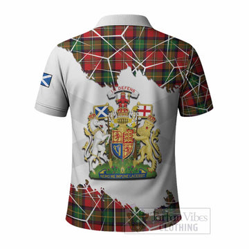 Boyd Tartan Polo Shirt with Family Crest and Lion Rampant Grunge Style