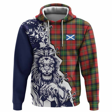 Boyd Tartan Scottish Hoodie Angry Lion With Soccer Ball Style