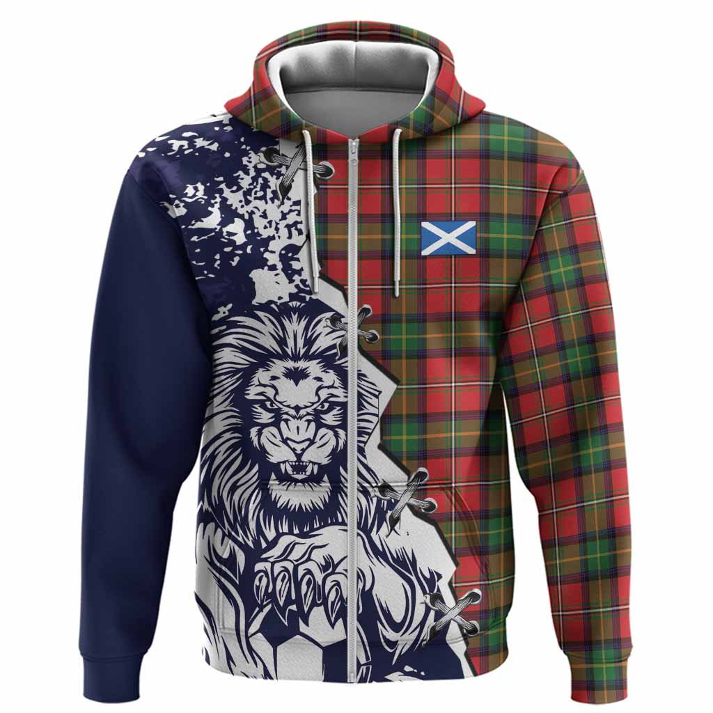 Boyd Tartan Scottish Hoodie Angry Lion With Soccer Ball Style
