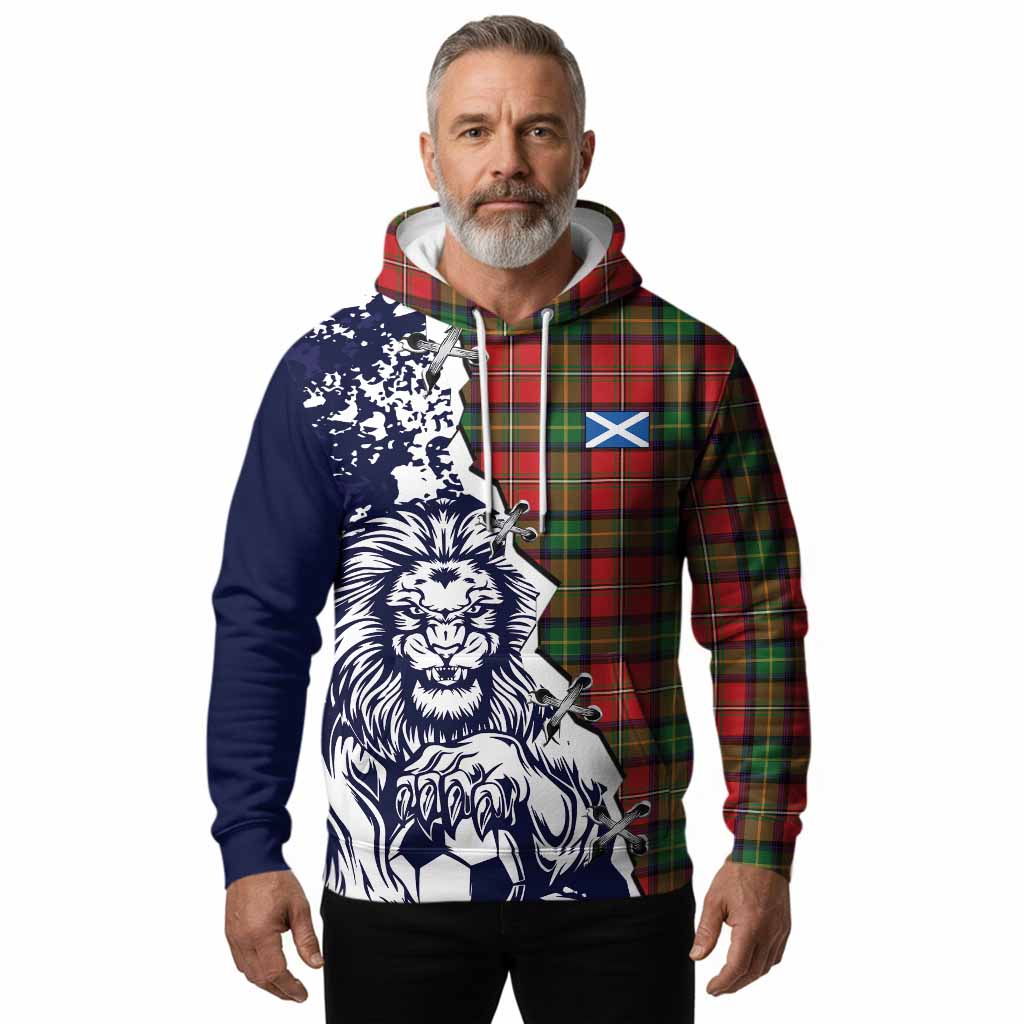 Boyd Tartan Scottish Hoodie Angry Lion With Soccer Ball Style