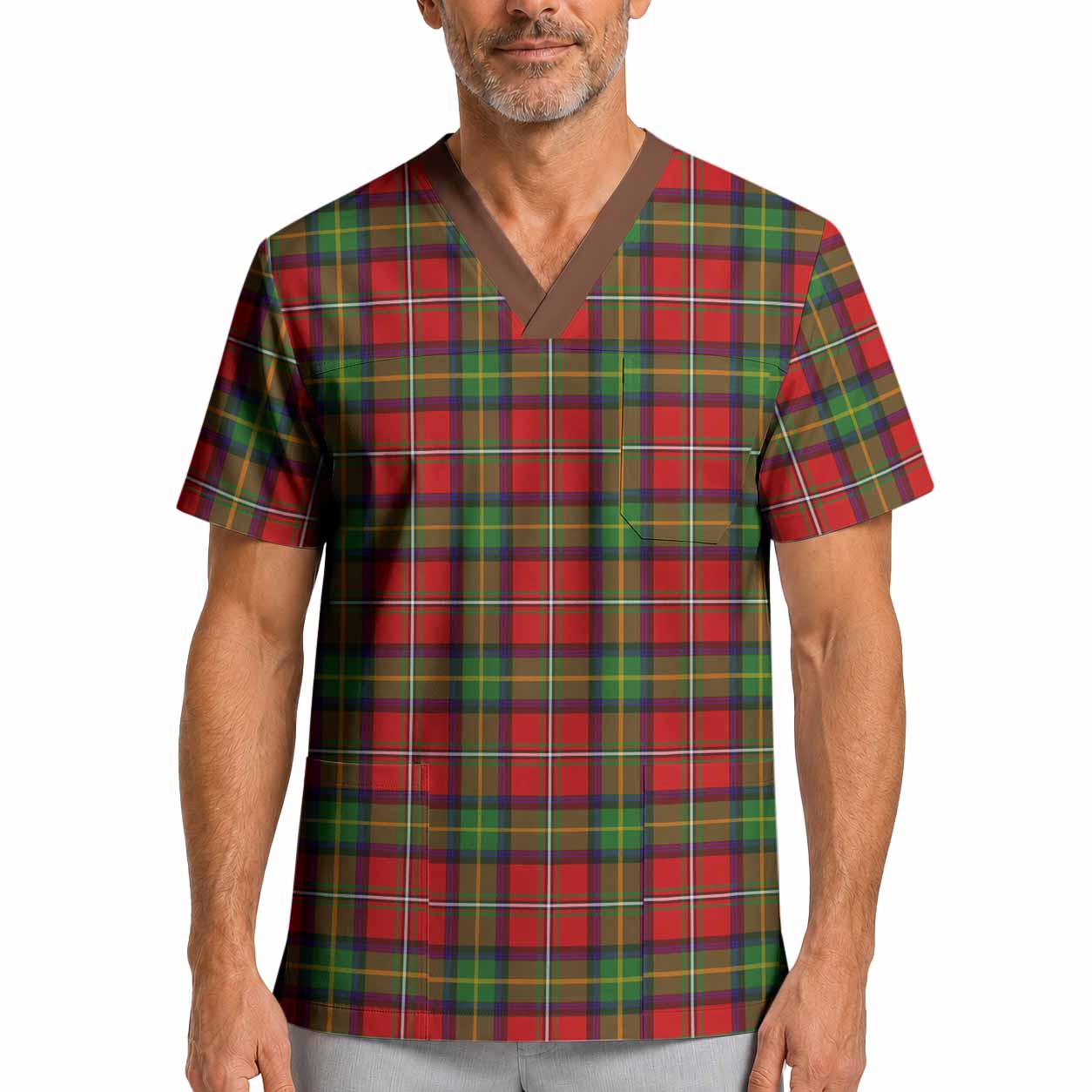 Boyd Tartan Scrub Top XL - Tartan Vibes Clothing