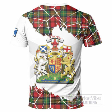 Boyd Tartan T-Shirt with Family Crest and Lion Rampant Grunge Style