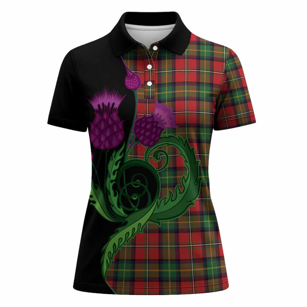 Boyd Tartan Women Polo Shirt Traditional Scottish Thistle