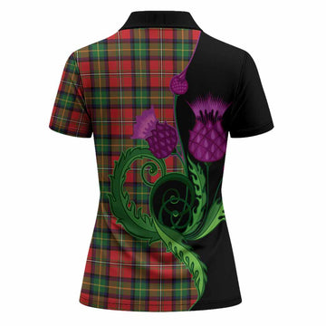Boyd Tartan Women Polo Shirt Traditional Scottish Thistle