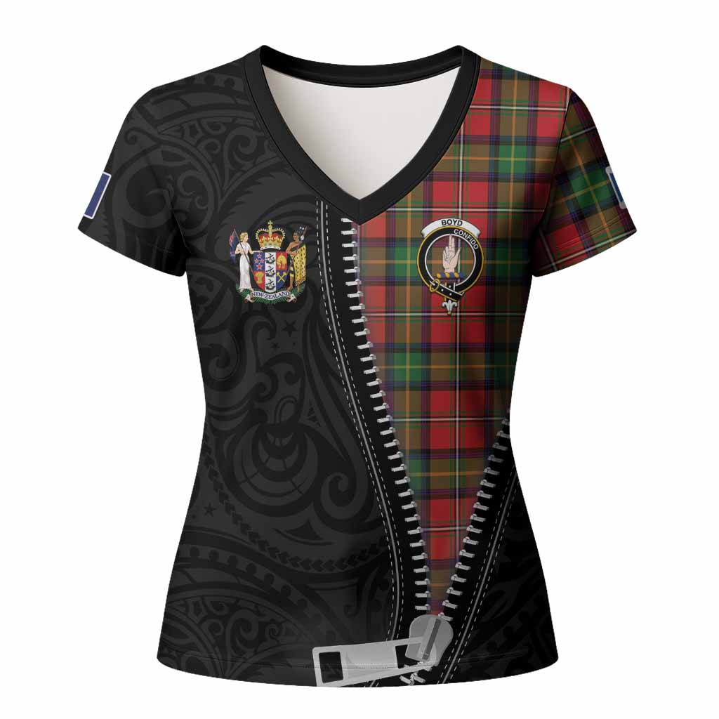 Boyd Tartan Women T shirt New Zealand Pattern Unique Zipper Stylized