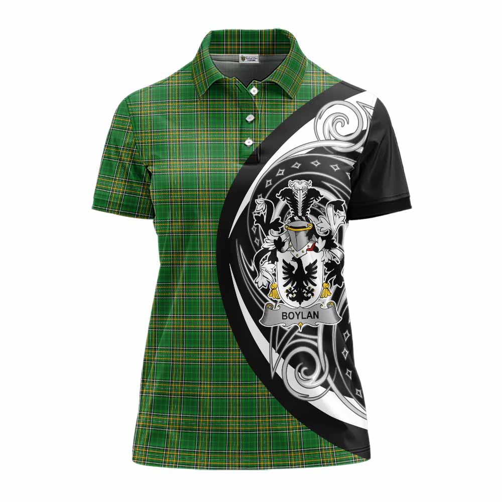 Tartan Vibes Clothing Boylan Irish Clan Women's Polo Shirt Celtic Circle Style