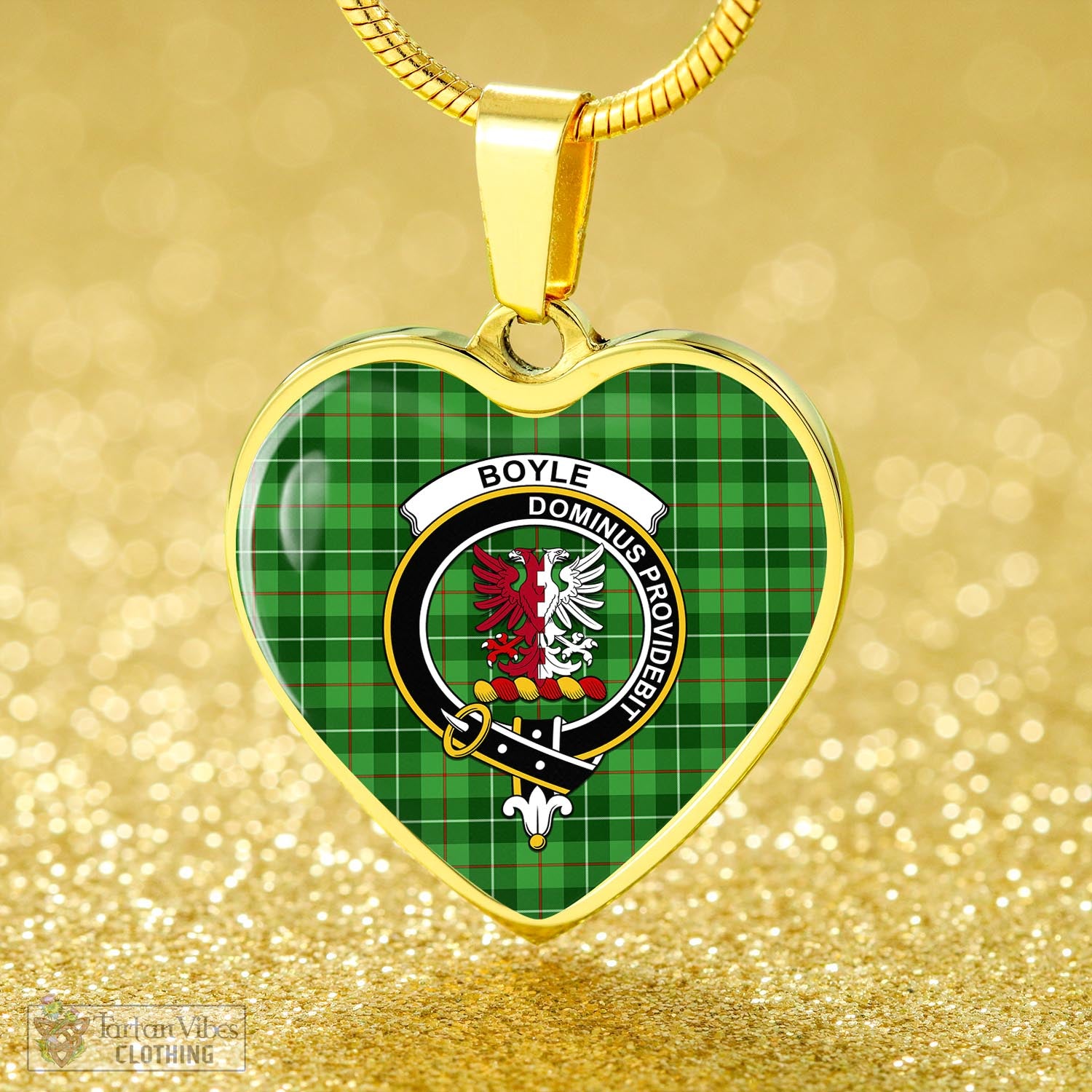 Boyle Tartan Heart Necklace with Family Crest - Tartan Vibes Clothing
