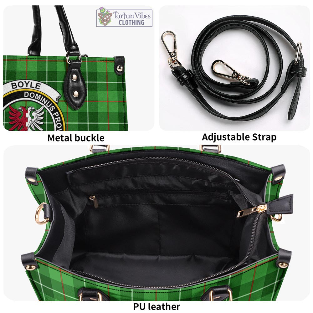 Boyle Tartan Luxury Leather Handbags with Family Crest - Tartan Vibes Clothing