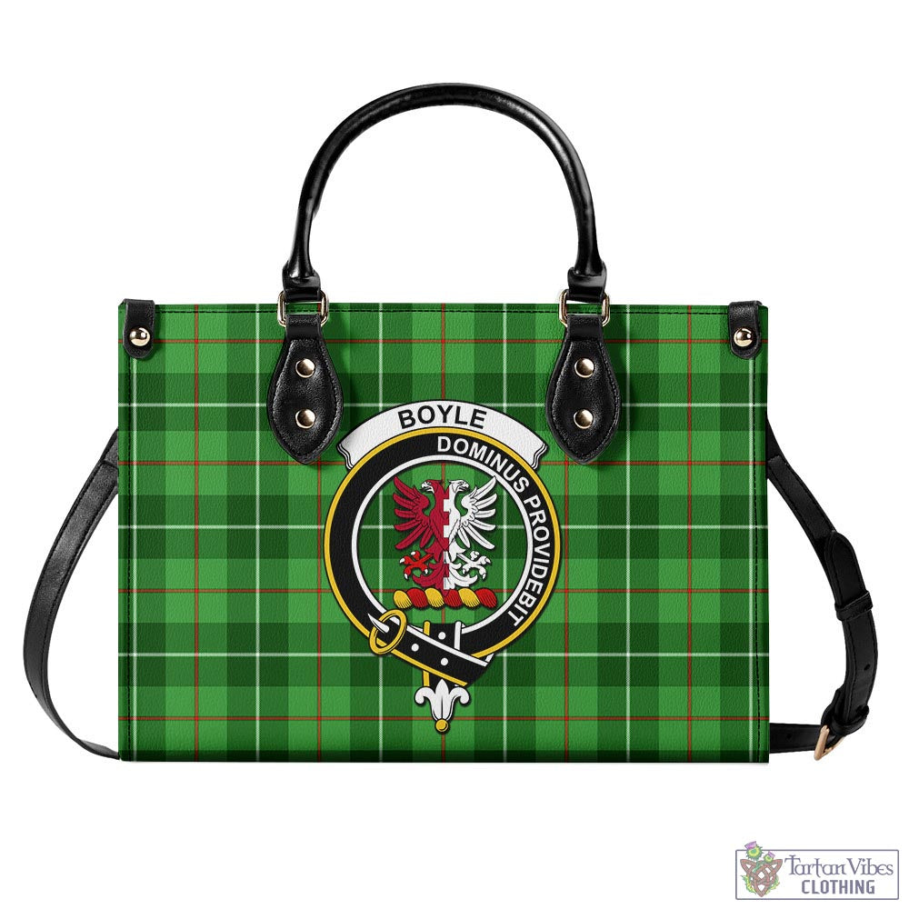Boyle Tartan Luxury Leather Handbags with Family Crest - Tartan Vibes Clothing