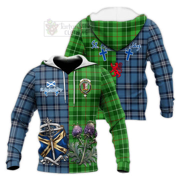 Boyle Tartan Knitted Hoodie Happy St. Andrew's Day Half Tartan Style Unisex Knitted Pullover Hoodie - Tartan Vibes Clothing
