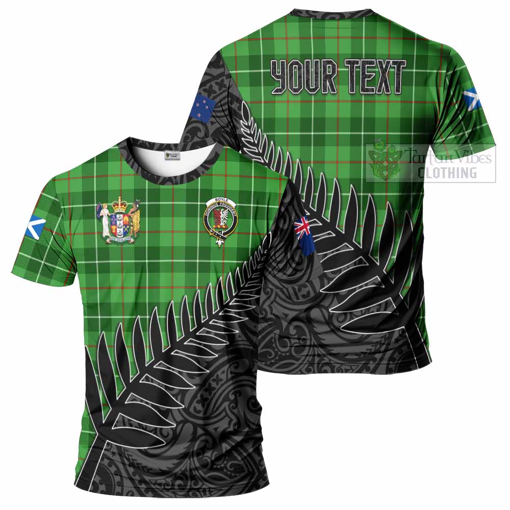 Boyle Crest Tartan T-Shirt with New Zealand Silver Fern Half Style Kid's Shirt - Tartan Vibes Clothing