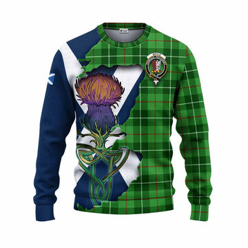Tartan Vibes Clothing Boyle Tartan Family Crest Knitted Sweater Scottish Thistle Celtic Inspired