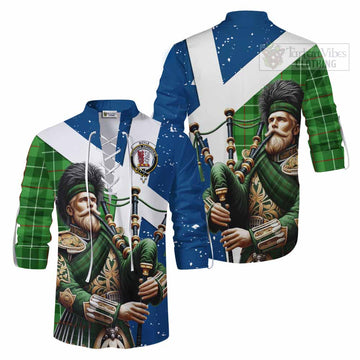 Boyle Tartan Ghillie Kilt Shirt with Family Crest Scottish Bagpiper Vibes Men - Tartan Vibes Clothing
