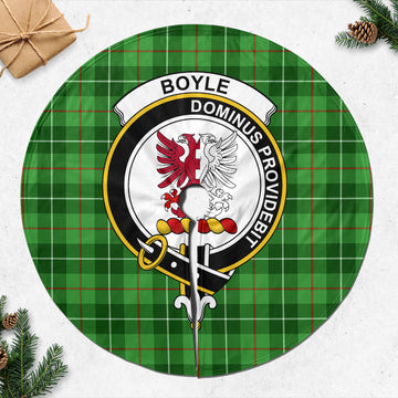 Boyle Tartan Christmas Tree Skirt with Family Crest 47*47 inch - Tartan Vibes Clothing
